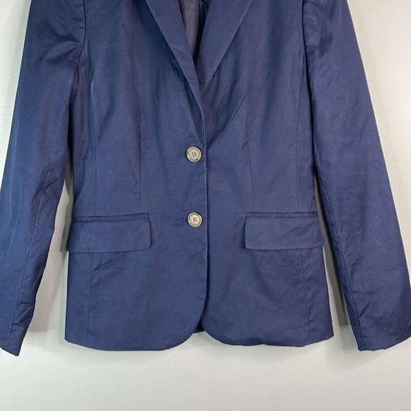 J. CREW Schoolboy Blazer Navy Blue Fitted Lined  Single Breast Preppy Size 0 - Picture 4 of 14